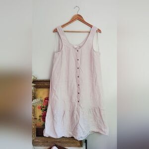 Nicole Miller New York Tan 100% Linen Flawed Dress Size Xl